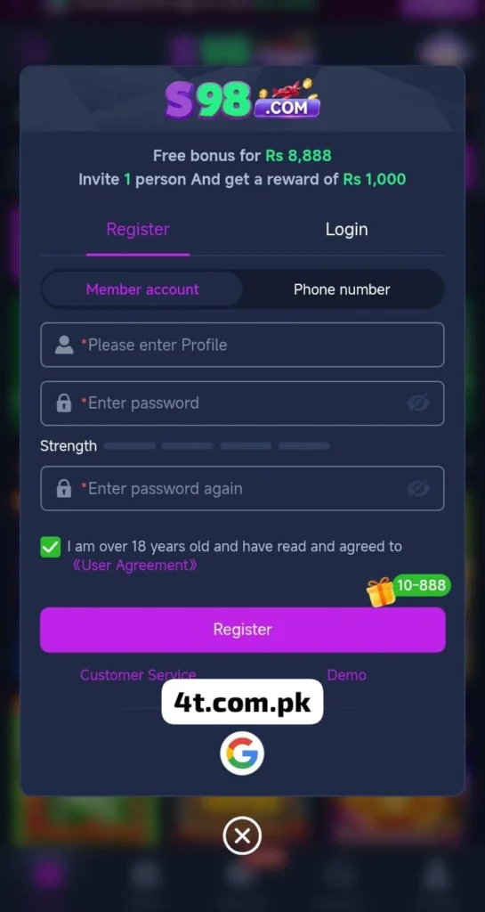 S98 game download apk